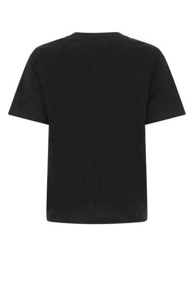Shop Burberry Woman Black Cotton T-shirt