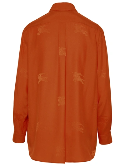 Shop Burberry Woman  Ivanna Silk Orange Shirt