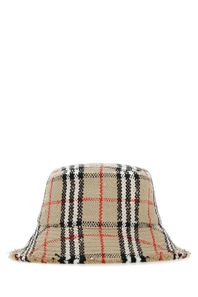 Burberry Vintage Check Boucle Wool-blend Bucket Hat In Multicolor