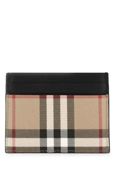Shop Burberry Woman Embroidered E-canvas Card Holder In Multicolor
