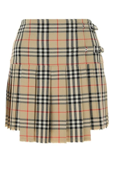 Shop Burberry Woman Embroidered Wool Mini Skirt In Multicolor
