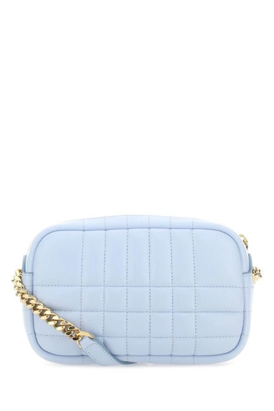 Shop Burberry Woman Pastel Light-blue Nappa Leather Mini Lola Crossbody Bag
