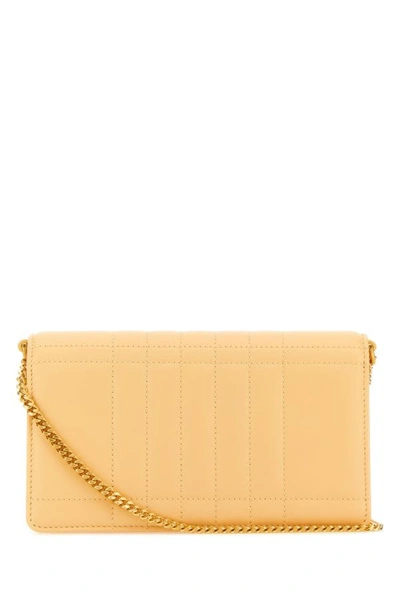 Shop Burberry Woman Peach Leather Small Lola Crossbody Bag In Orange