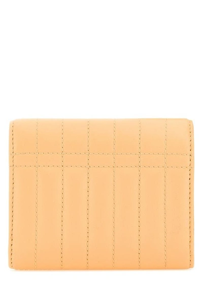 Shop Burberry Woman Peach Leather Small Lola Wallet In Orange