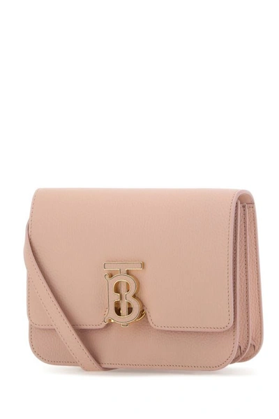 Shop Burberry Woman Pink Leather Small Tb Crossbody Bag