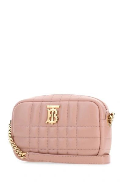 Shop Burberry Woman Pink Nappa Leather Small Lola Crossbody Bag
