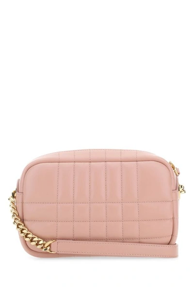 Shop Burberry Woman Pink Nappa Leather Small Lola Crossbody Bag