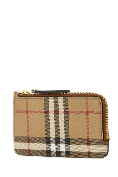 Shop Burberry Woman Printed Canvas Card Holder In Multicolor