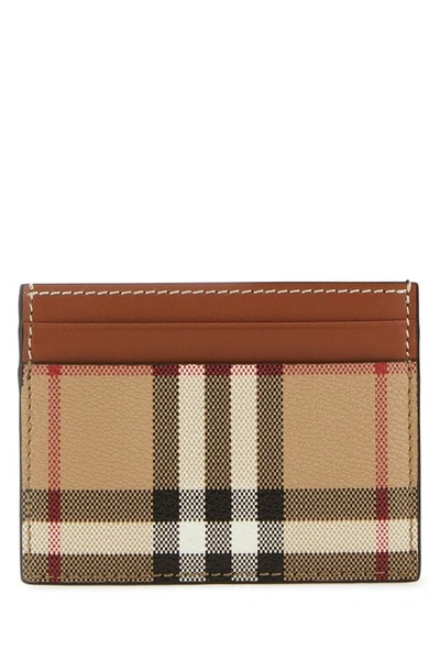 Shop Burberry Woman Printed Canvas Cardholder In Multicolor