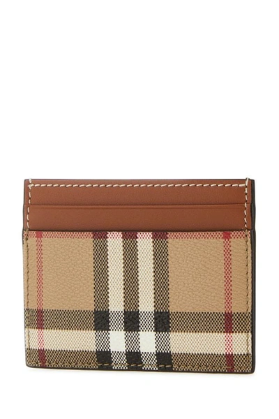 Shop Burberry Woman Printed Canvas Cardholder In Multicolor