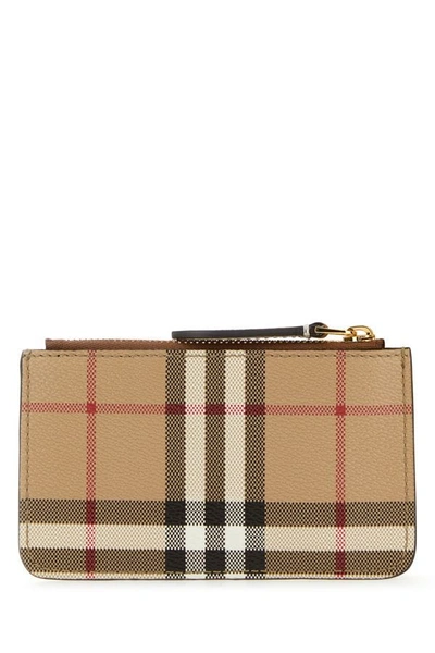 Shop Burberry Woman Printed Canvas Coin Purse In Multicolor