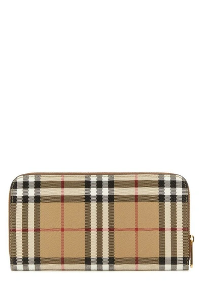 Shop Burberry Woman Printed Canvas Wallet In Multicolor