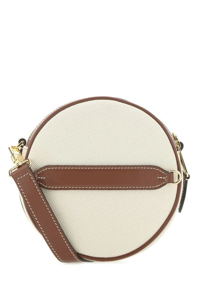 Shop Burberry Woman Two-tone Canvas And Leather Crossbody Bag In Multicolor