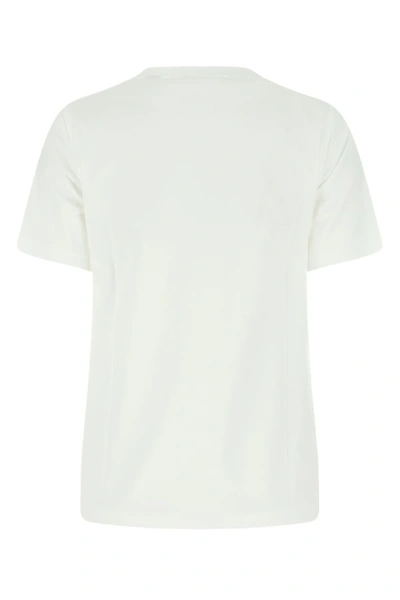 Shop Burberry Woman White Cotton T-shirt