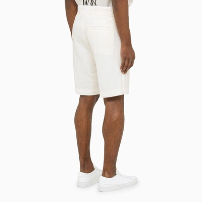 Shop Casablanca White Wool Bermuda Shorts Men