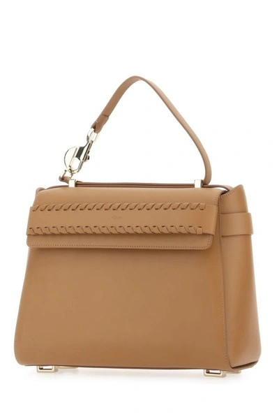 Chloé Chloe Women Camel Leather Small Nacha Handbag In Brown