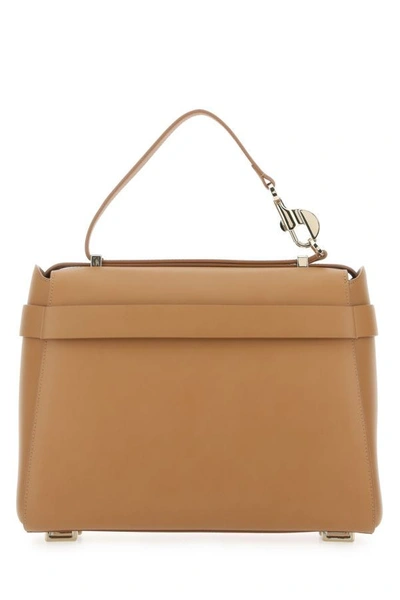 Chloé Chloe Women Camel Leather Small Nacha Handbag In Brown