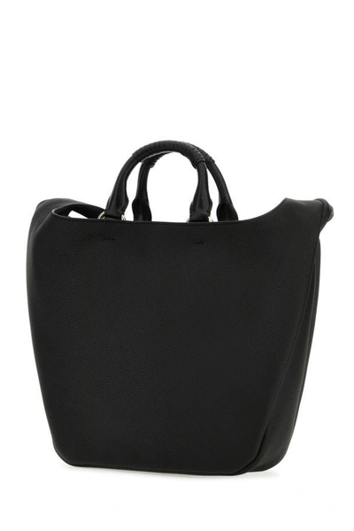 Shop Chloé Chloe Woman Black Leather Medium Deia Handbag