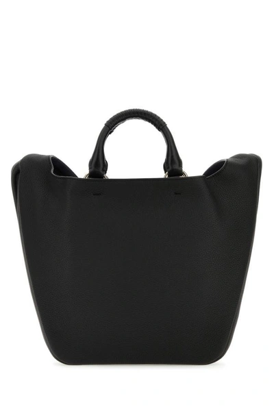 Shop Chloé Chloe Woman Black Leather Medium Deia Handbag