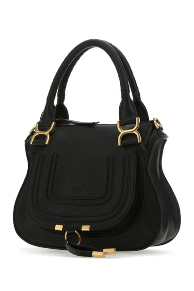 Shop Chloé Chloe Woman Black Leather Medium Marcie Handbag