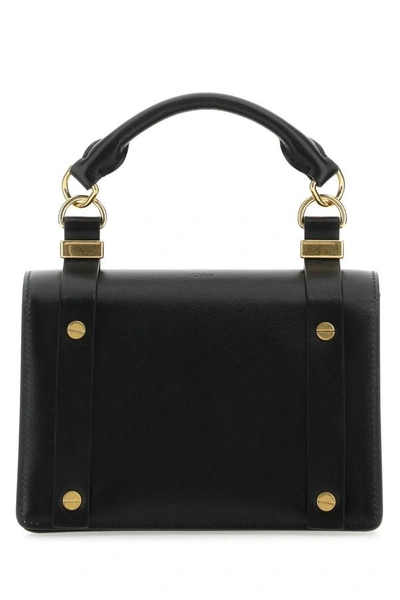 Shop Chloé Chloe Woman Black Leather Small Ora Handbag