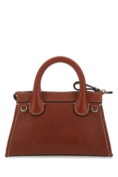Shop Chloé Chloe Woman Brick Leather Mini Edith Handbag In Red