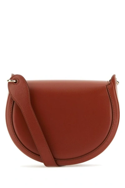 Shop Chloé Chloe Woman Brick Leather Small Arlene Crossbody Bag In Red