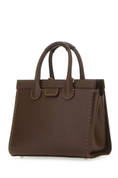 Shop Chloé Chloe Woman Brown Leather Medium Edith Handbag