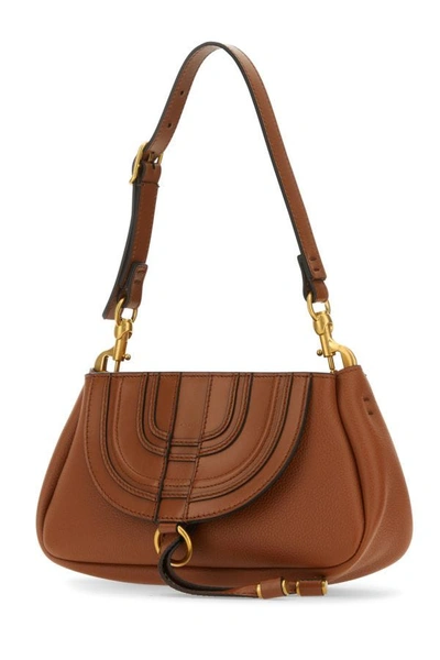 Shop Chloé Chloe Woman Brown Leather Small Marcie Clutch