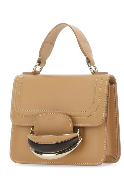 Shop Chloé Chloe Woman Camel Leather Small Kattie Handbag In Pink