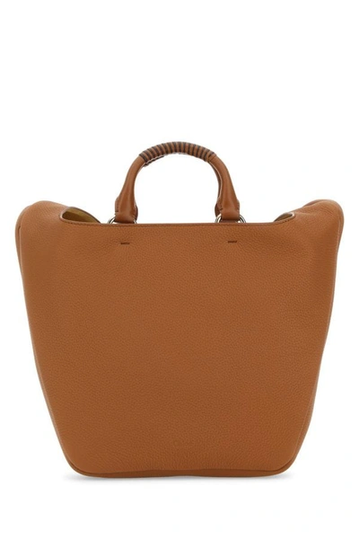 Shop Chloé Chloe Woman Caramel Leather Medium Deia Handbag In Brown