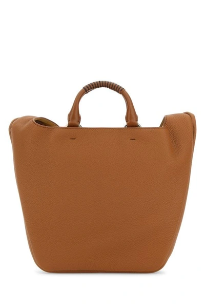 Shop Chloé Chloe Woman Caramel Leather Medium Deia Handbag In Brown