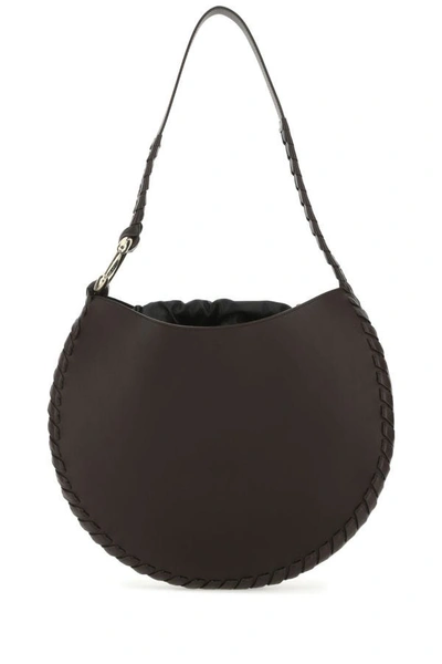 Shop Chloé Chloe Woman Dark Brown Leather Large Mate Shoulder Bag
