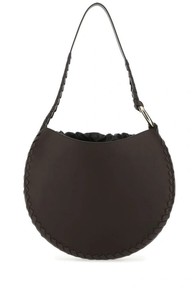 Shop Chloé Chloe Woman Dark Brown Leather Large Mate Shoulder Bag