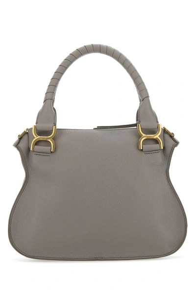 Shop Chloé Chloe Woman Grey Leather Small Marcie Handbag In Gray