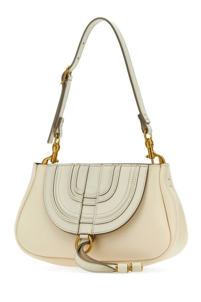 Shop Chloé Chloe Woman Ivory Leather Small Marcie Clutch In White