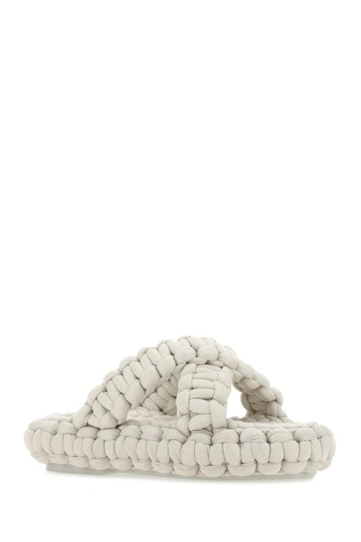 Shop Chloé Chloe Woman Ivory Stretch Fabric Kamy Slippers In White