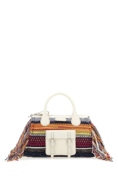 Shop Chloé Chloe Woman Multicolor Leather And Cashmere Medium Edith Handbag