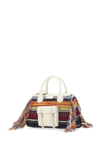 Shop Chloé Chloe Woman Multicolor Leather And Cashmere Medium Edith Handbag