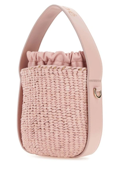 Shop Chloé Chloe Woman Pink Suede Bucket Bag