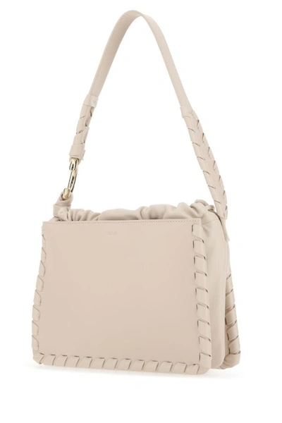 Shop Chloé Chloe Woman Powder Pink Leather Mate Shoulder Bag