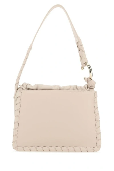 Chloé Leather Shoulder Bag With Front And Back Pockets In Pink