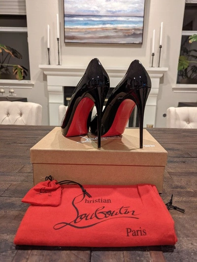 Shop Christian Louboutin Women Black New Very Prive 120 Patent Leather Pumps