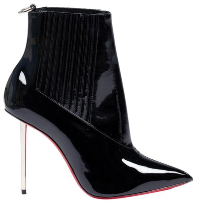 Shop Christian Louboutin Women Black Patent Leather 100 Epic Boots/booties