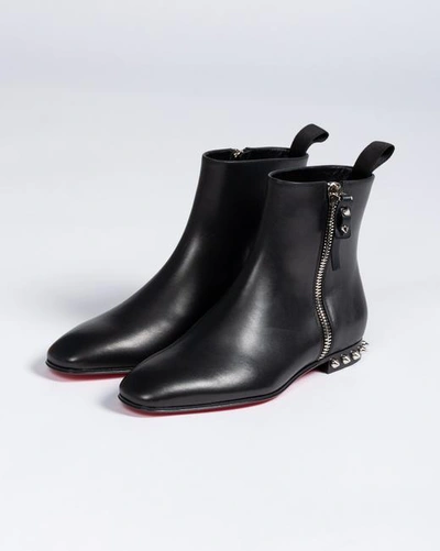 Shop Christian Louboutin Women Black Slimini 85 Croc-effect Leather Ankle Boots/booties