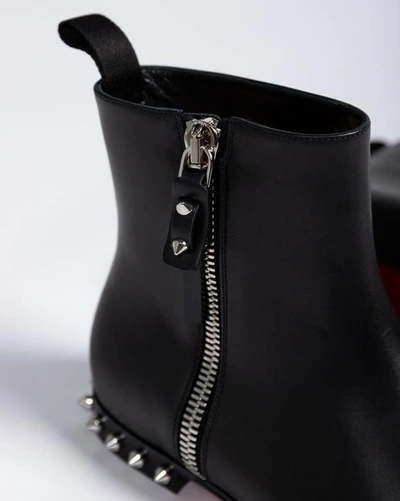 Shop Christian Louboutin Women Black Slimini 85 Croc-effect Leather Ankle Boots/booties