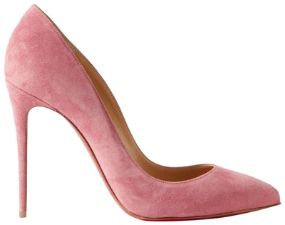 Shop Christian Louboutin Women Pink Pigalle Follies 100 Suede Pumps