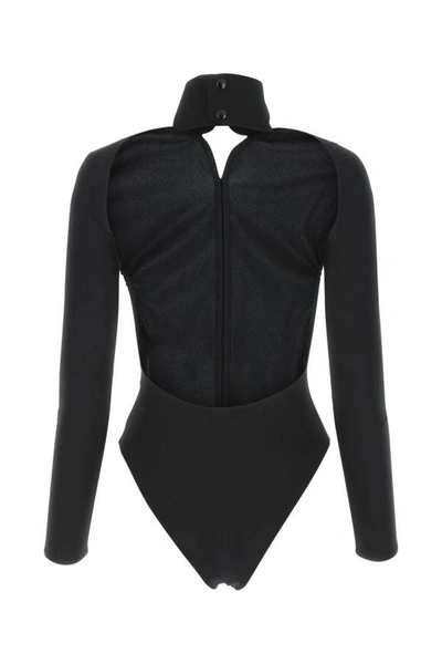 Shop Courrèges Courreges Woman Black Stretch Viscose Blend Bodysuit