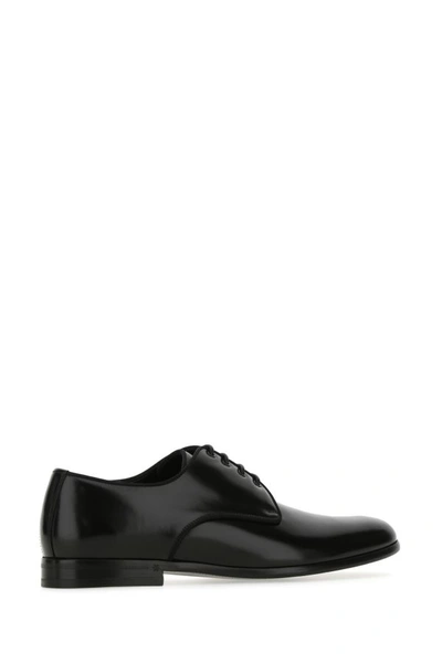 Shop Dolce & Gabbana Man Black Leather Lace-up Shoes