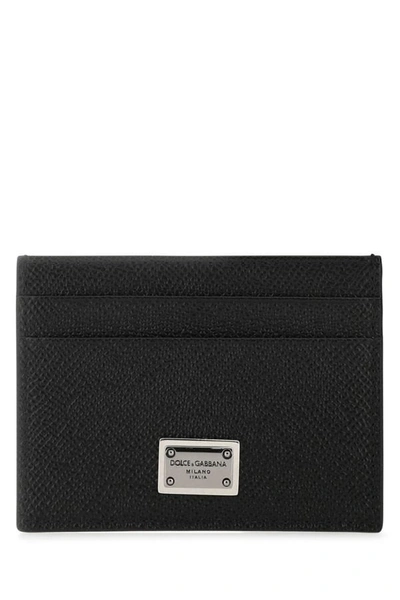 Shop Dolce & Gabbana Man Black Leather Card Holder